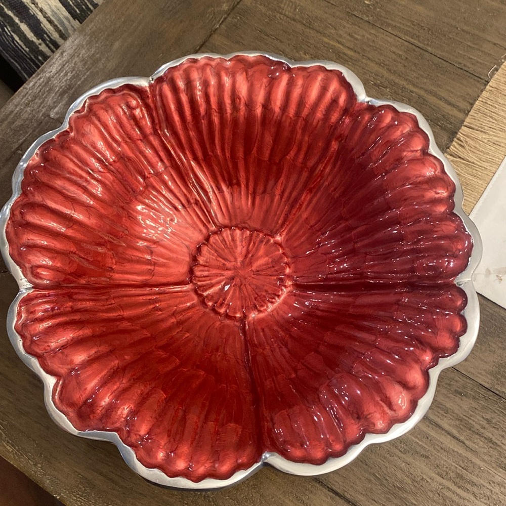 Julia Knight Hibiscus Bowl 12 inches Pomegranate color